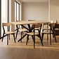 Comedor Mesa Asgard Black rectangular Madera 140x90 cm con 6 Sillas Slender Fresno - Madera - Miniatura 1
