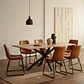 Comedor Mesa Asgard Black rectangular Madera 140x90 cm con 6 Sillas Burgos de Cuero Sintético y Metal Industrial - Miniatura 1