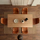 Comedor Mesa Asgard Black rectangular Madera 160x90 cm con 6 Sillas Burgos de Cuero Sintético y Metal Industrial - Miniatura 2