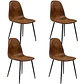 Comedor Mesa Asgard Black rectangular Madera 140x90 cm con 4 Sillas Spoon Black Ecocuero Vintage Café - Miniatura 7