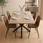 Comedor Mesa Asgard Black rectangular Madera 140x90 cm con 4 Sillas Spoon Black Ecocuero Vintage Café - Miniatura 2
