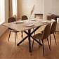 Comedor Mesa Asgard Black rectangular Madera 160x90 cm con 4 Sillas Spoon Black Ecocuero Vintage Café - Miniatura 2