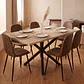Comedor Mesa Asgard Black rectangular Madera 160x90 cm con 6 Sillas Spoon Black Ecocuero Vintage Café - Miniatura 1