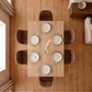 Comedor Mesa Asgard Black rectangular Madera 160x90 cm con 6 Sillas Spoon Black Ecocuero Vintage Café - Miniatura 2