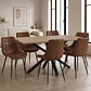 Comedor Mesa Asgard Black rectangular Madera 140x90 cm con 6 Sillas Capitone Black Vintage Café - Miniatura 1
