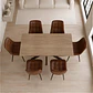 Comedor Mesa Asgard Black rectangular Madera 160x90 cm con 6 Sillas Capitone Black Vintage Café - Miniatura 2