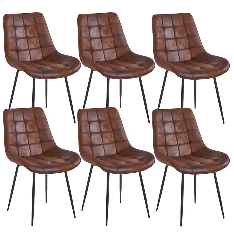 Comedor Mesa Asgard Black rectangular Madera 160x90 cm con 6 Sillas Capitone Black Vintage Café 7
