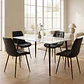 Comedor Mesa rectangular Mármol Black 140x80 cm con 4 Sillas Capitone Black Vintage - Miniatura 5