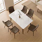 Comedor Mesa rectangular Mármol Black 140x80 cm con 6 Sillas Capitone Black Vintage - Miniatura 4