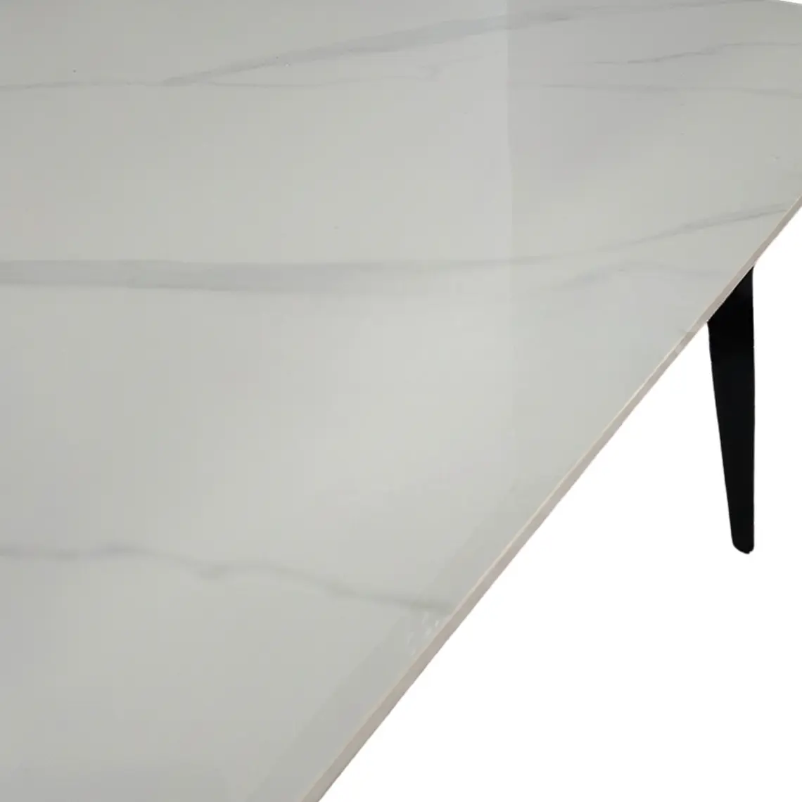 Comedor Mesa rectangular Mármol Black 160x90 cm con 4 Sillas Capitone Black Vintage 8