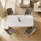 Comedor Mesa rectangular Mármol Black 160x90 cm con 4 Sillas Capitone Black Vintage - Miniatura 6