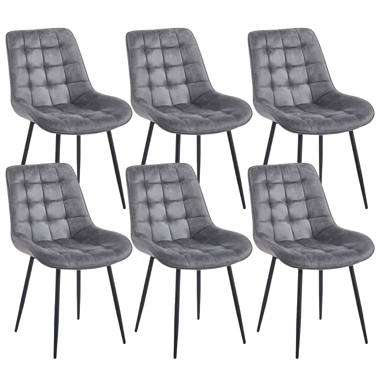 Comedor Mesa rectangular Mármol Black 160x90 cm con 6 Sillas Capitone Black Vintage 11