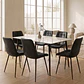 Comedor Mesa rectangular Mármol Black 160x90 cm con 6 Sillas Capitone Black Vintage - Miniatura 5