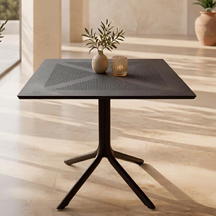 Mesa restaurant cafetería 80x80 cm Polipropileno Terraza I NEGRA