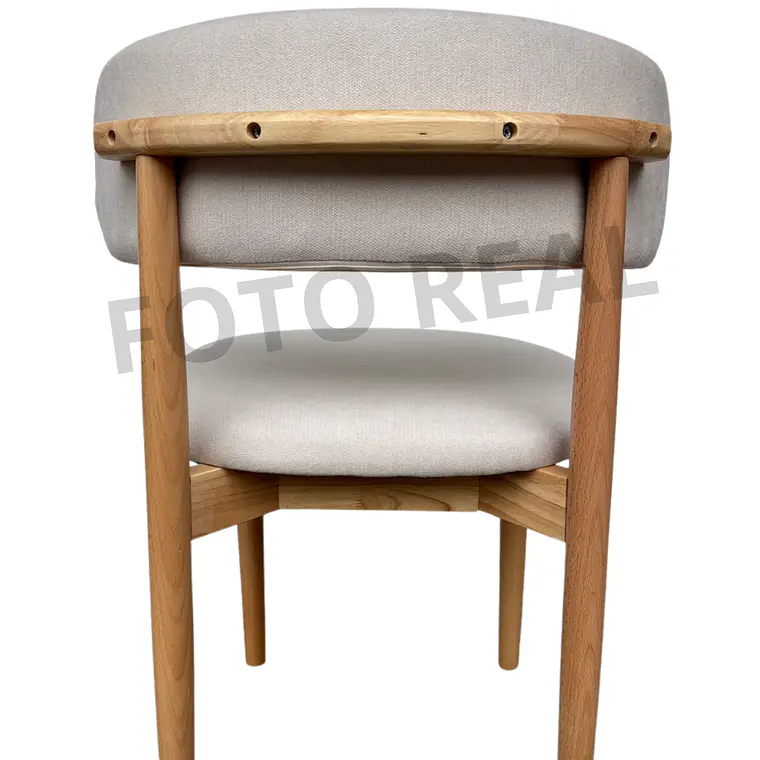Comedor Mesa Asgard redonda vidrio 120 cm con 6 Sillas Arpi Poly Wood - Beige 6