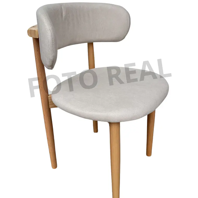 Comedor Mesa Asgard redonda vidrio 120 cm con 6 Sillas Arpi Poly Wood - Beige 4