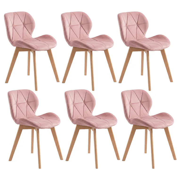 Comedor Mesa Expandible - Extensible de 100 cm a 180 cm con 6 Sillas Mariposa Rubik Wood Velvet 15