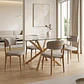 Comedor Mesa Asgard rectangular vidrio 140x80 cm con 4 Sillas Arpi Poly Wood - Beige - Miniatura 1