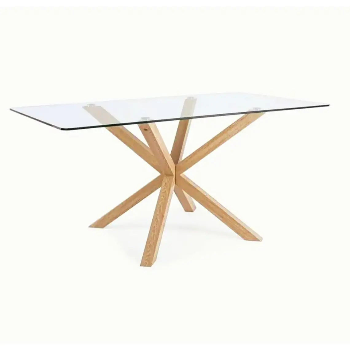 Comedor Mesa Asgard rectangular vidrio 140x80 cm con 6 Sillas Arpi Poly Wood - Beige 4