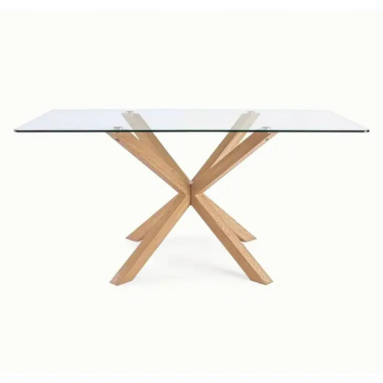 Comedor Mesa Asgard rectangular vidrio 140x80 cm con 6 Sillas Arpi Poly Wood - Beige 5