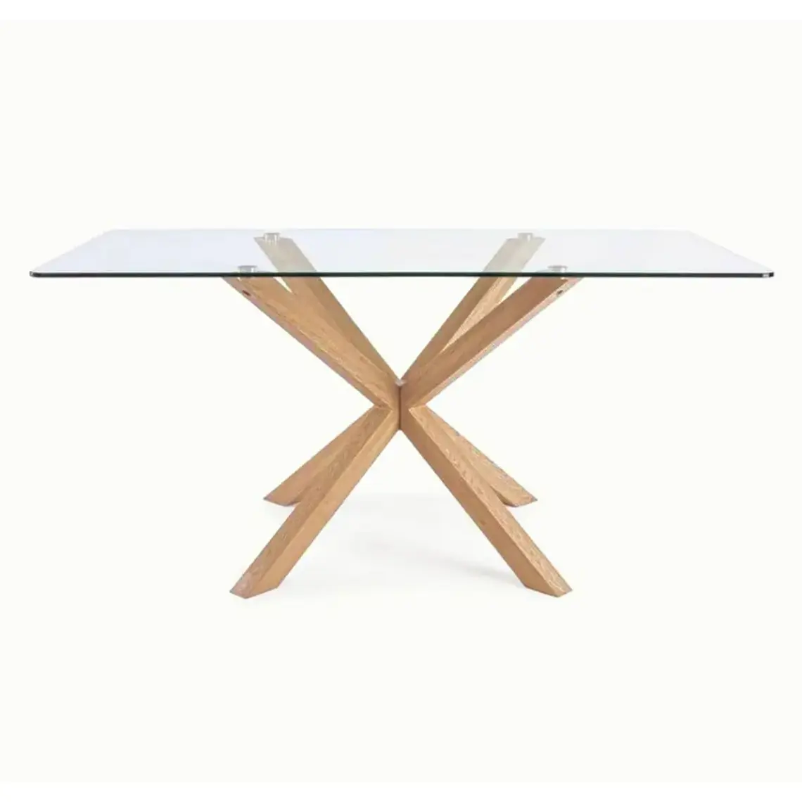 Comedor Mesa Asgard rectangular vidrio 160x90 cm con 6 Sillas Arpi Poly Wood - Beige 5