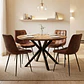 Comedor Mesa Asgard Rustik Black redondo 100 cm con 4 Sillas Capitone Black Vintage Café - Miniatura 1