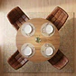 Comedor Mesa Asgard Rustik Black redondo 100 cm con 4 Sillas Capitone Black Vintage Café - Miniatura 2