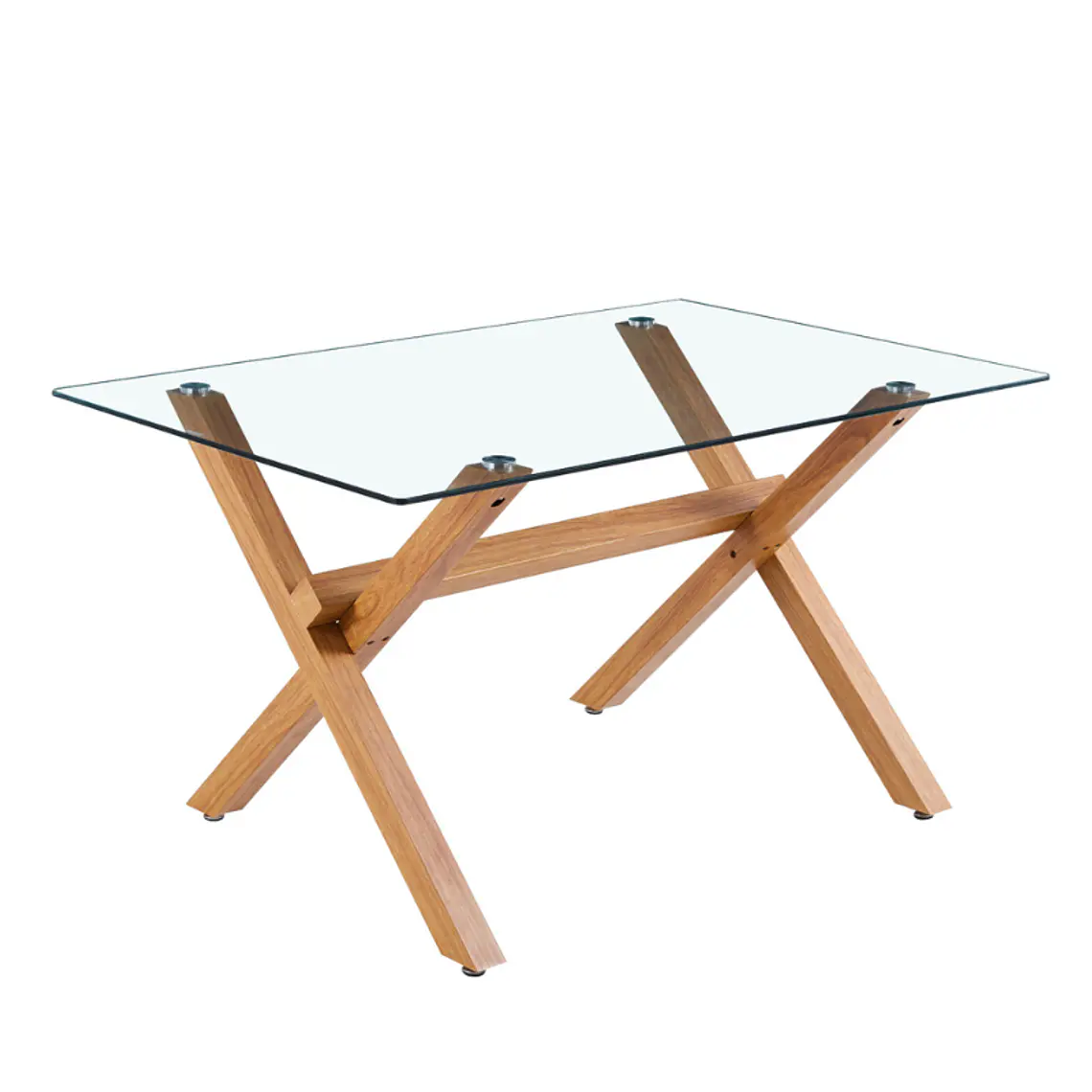Comedor Mesa rectangular Medlock vidrio 160x90 cm con 4 Sillas Arpi Poly Wood - Beige 4