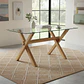 Comedor Mesa rectangular Medlock vidrio 160x90 cm con 4 Sillas Arpi Poly Wood - Beige - Miniatura 2