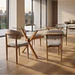 Comedor Mesa rectangular Medlock vidrio 160x90 cm con 4 Sillas Arpi Poly Wood - Beige - Miniatura 1