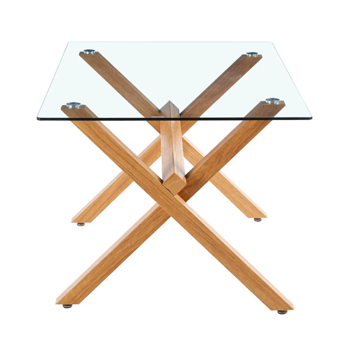Comedor Mesa rectangular Medlock vidrio 130x80 cm con 6 Sillas Arpi Poly Wood - Beige 5