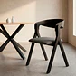 Comedor Mesa Asgard Rustik Black redondo 100 cm con 4 Sillas Ares Acolchadas Negras - Madera y Tela - Miniatura 3