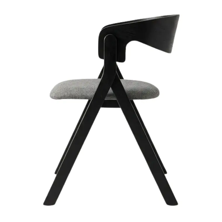 Comedor Mesa Asgard Rustik Black redondo 100 cm con 4 Sillas Ares Acolchadas Negras - Madera y Tela 14