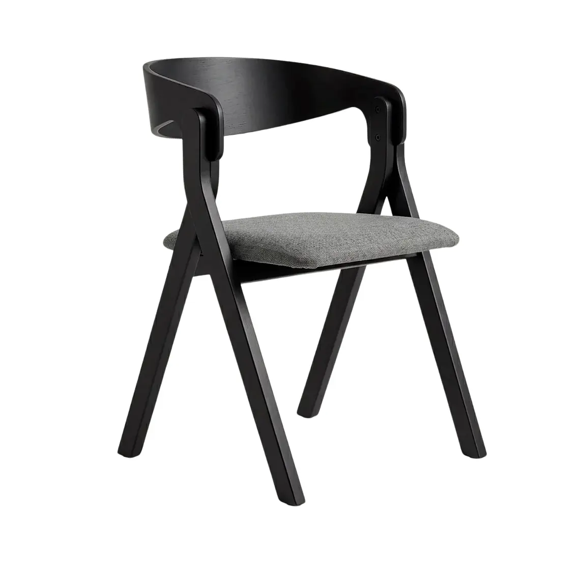 Comedor Mesa Asgard Rustik Black redondo 100 cm con 4 Sillas Ares Acolchadas Negras - Madera y Tela 10