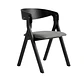 Comedor Mesa Asgard Rustik Black redondo 120 cm con 4 Sillas Ares Acolchadas Negras - Madera y Tela - Miniatura 10