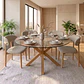 Comedor Mesa Asgard redonda vidrio 120 cm con 4 Sillas Arpi Poly Wood - Beige - Miniatura 1