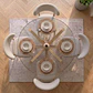 Comedor Mesa Asgard redonda vidrio 120 cm con 4 Sillas Arpi Poly Wood - Beige - Miniatura 2