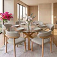 Comedor Mesa Asgard redonda vidrio 120 cm con 6 Sillas Arpi Poly Wood - Beige - Miniatura 1