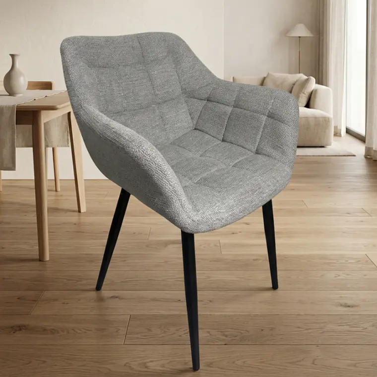 Sitial Capitoné Arpi Black - Lino 5