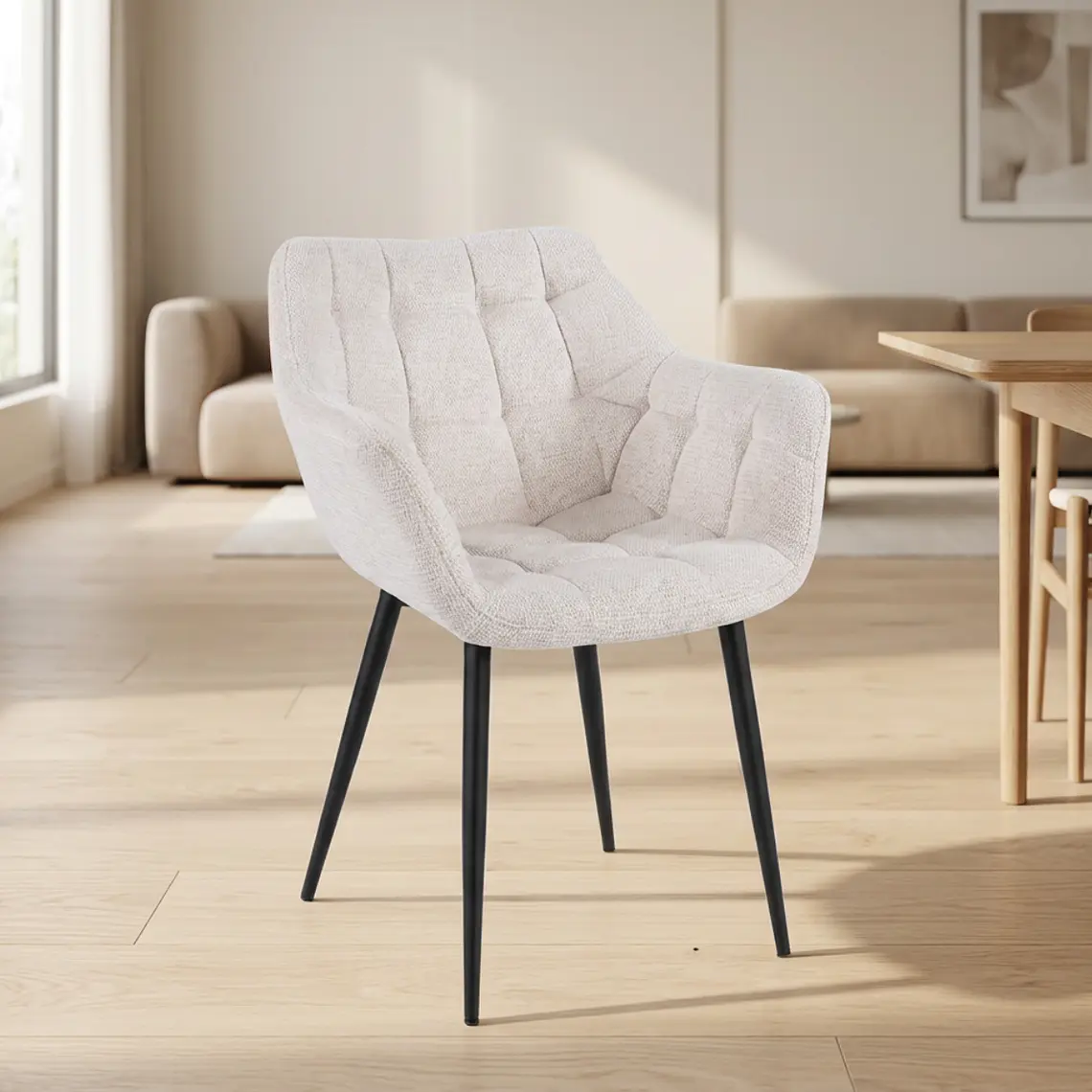 Sitial Capitoné Arpi Black - Lino 3