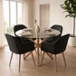 Comedor Mesa Asgard redonda vidrio 120 cm con 4 Butacas Sitiales Diamante - Miniatura 6