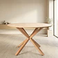 Comedor Mesa Asgard Rustik Wood redondo 100 cm con 4 Sillas Chandigarh Acolchadas Lino  - Miniatura 4