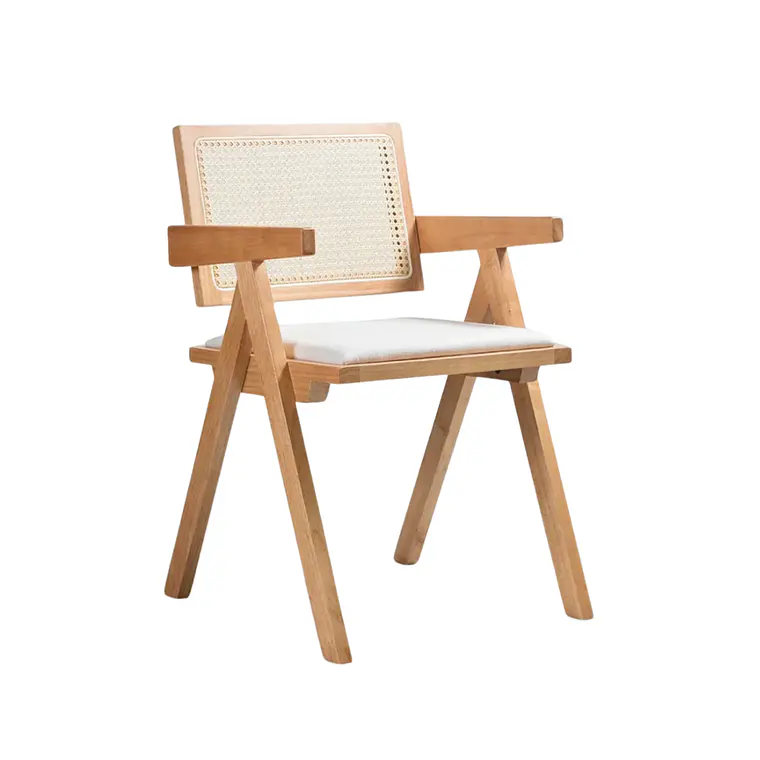 Comedor Mesa Asgard Rustik Wood redondo 120 cm con 4 Sillas Chandigarh Acolchadas Lino  13