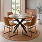Comedor Mesa Asgard Rustik Black redondo 120 cm con 4 Sillas Burgos de Cuero Sintético y Metal Industrial - Miniatura 1