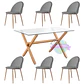 Comedor Mesa Medlock rectangular vidrio 160x90 cm con 6 Sillas Breda Velvet - Miniatura 5