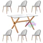 Comedor Mesa Medlock rectangular vidrio 160x90 cm con 6 Sillas Breda Velvet - Miniatura 4