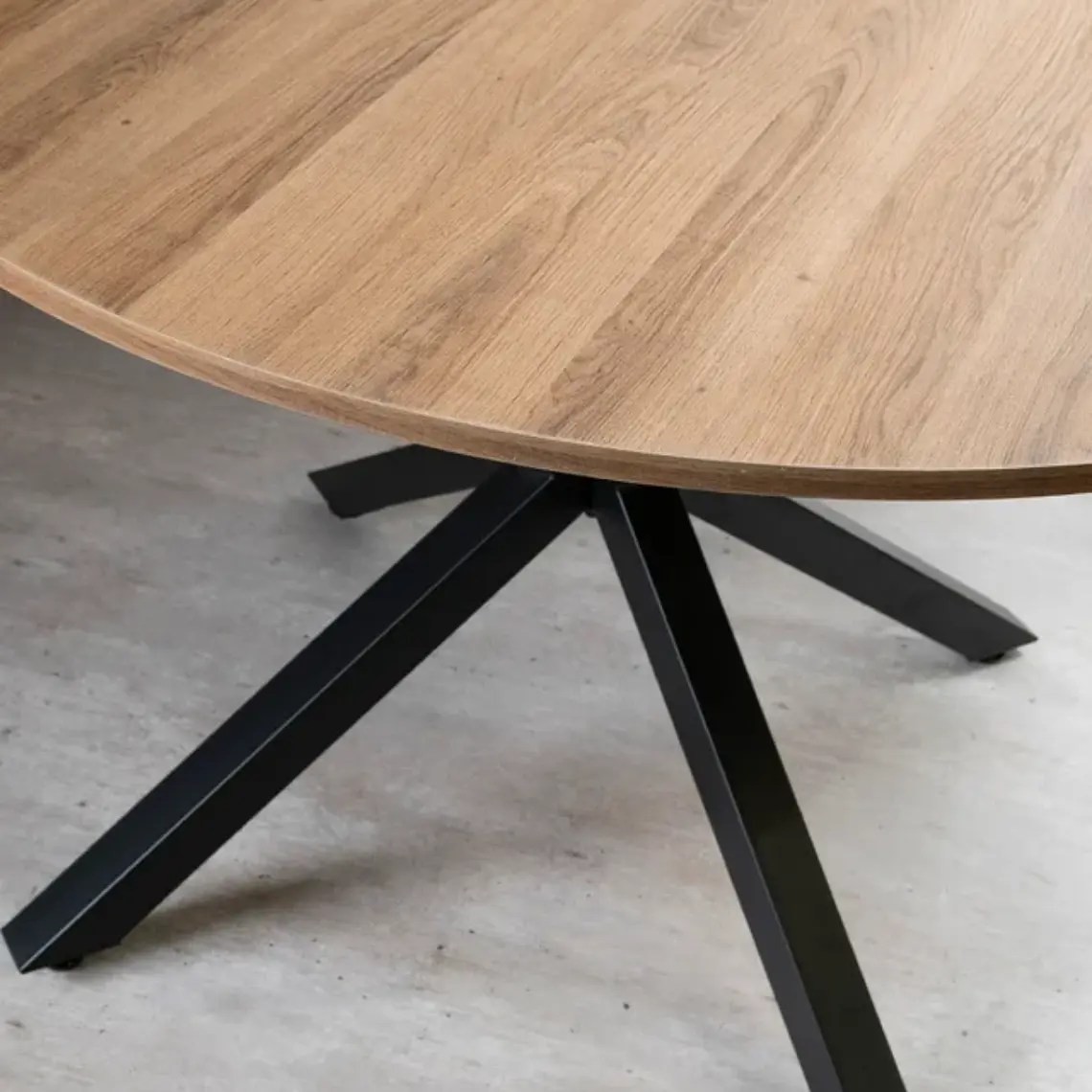 Comedor Mesa Asgard Rustik Black redonda 120 cm con 4 Sillas Arpi Poly Wood - Beige 6