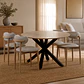 Comedor Mesa Asgard Rustik Black redonda 120 cm con 4 Sillas Arpi Poly Wood - Beige - Miniatura 2
