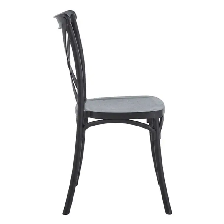 Comedor Mesa Asgard Rustik Black redonda 100 cm con 4 Sillas Crossback Danubio - Polipropileno 14