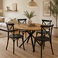 Comedor Mesa Asgard Rustik Black redonda 120 cm con 4 Sillas Crossback Danubio - Polipropileno - Miniatura 2